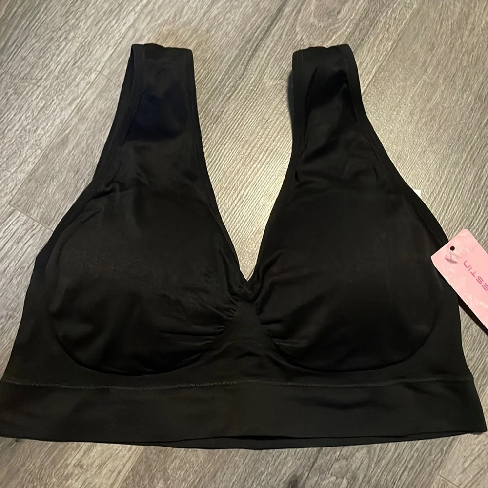 🧨 Jiviestin sports bra size 5XL black Comfortable Versatile Everyday use Classic